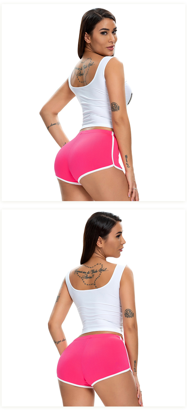 70g Weight Shorts Pants Length Polyester Fabric Type Mid Waist Waist Line Shorts Pants Type Daily Occasion Comfort Function Skinny Fit Type Solid Color Pattern Summer Season Women'S Gender Patchwork Design Sexy Style Women's Daily Sexy Solid Color Shorts Patchwork Shorts 1