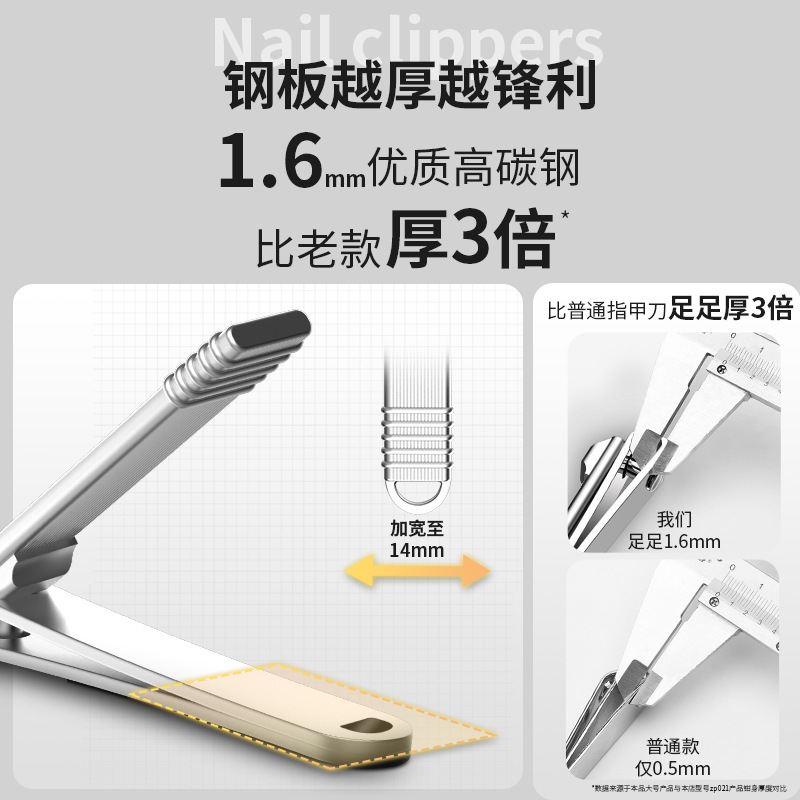 新款条纹指甲刀套装斜口指甲剪指甲钳专业修甲便携修趾甲专用工具|undefined