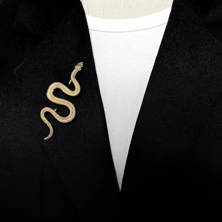 Spilla a forma di serpente da uomo e da donna, di alta qualità, retrò, di alta qualità, di nicchia, con spilla, accessori_voghion.com