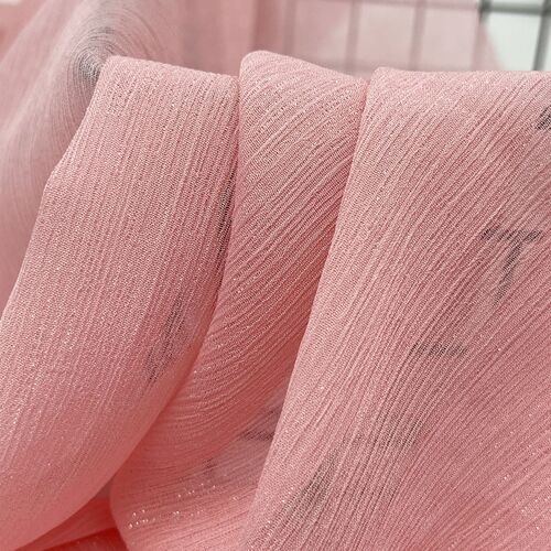 Lustrous Silver Brocade Silk Crepe Fabric Spring and Summer Chiffon Dress Hanfu Fabric Sun Protection Suit Breathable Polyester