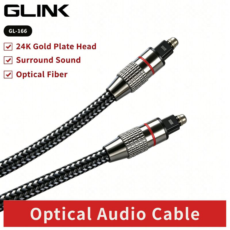 Digital Fiber Optic Audio Cable 24K Gold-Plated Connector Square Port Audio Cable Universal Audio Cable for Tv Amplifiers and Set-Top Boxes