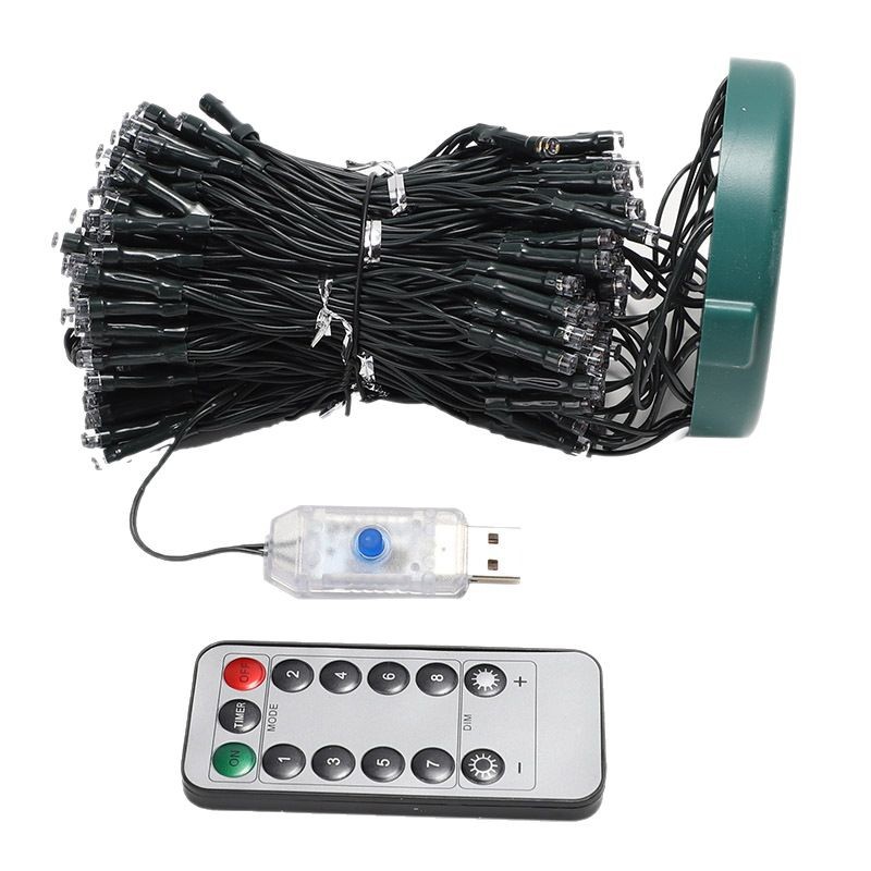 Nuevo árbol de Navidad LED transfronterizo de baja tensión pentagramas cascada de agua colgante decoración de árbol de vacaciones