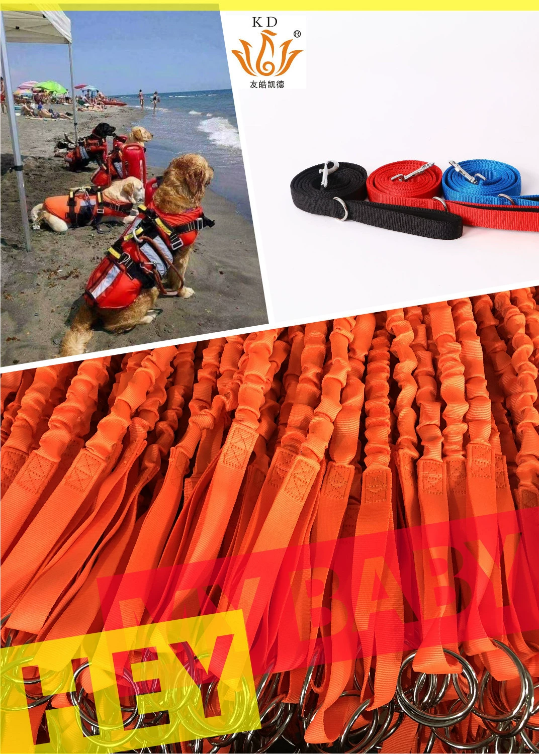 Прямые продажи с фабрики, ошейник для собак, нейлоновая нить, поводок для прогулок для домашних животных, маленький, средний и большой поводок для собак, поводок для собак