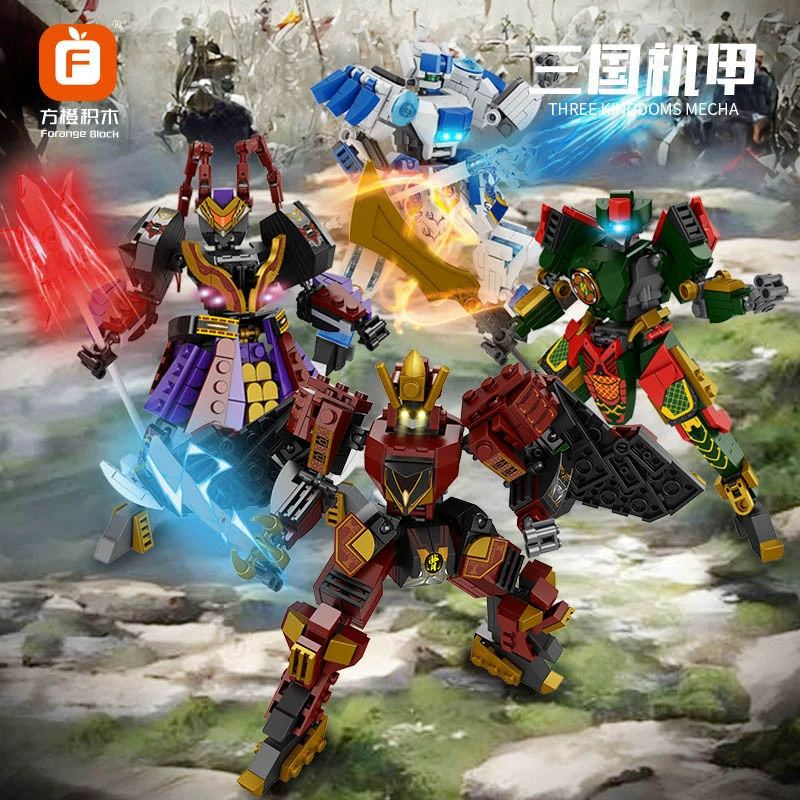 Конструктор Fang Orange Transformer Робот для мальчиков 4 механизма серия King Kong, набор маленьких деталей
