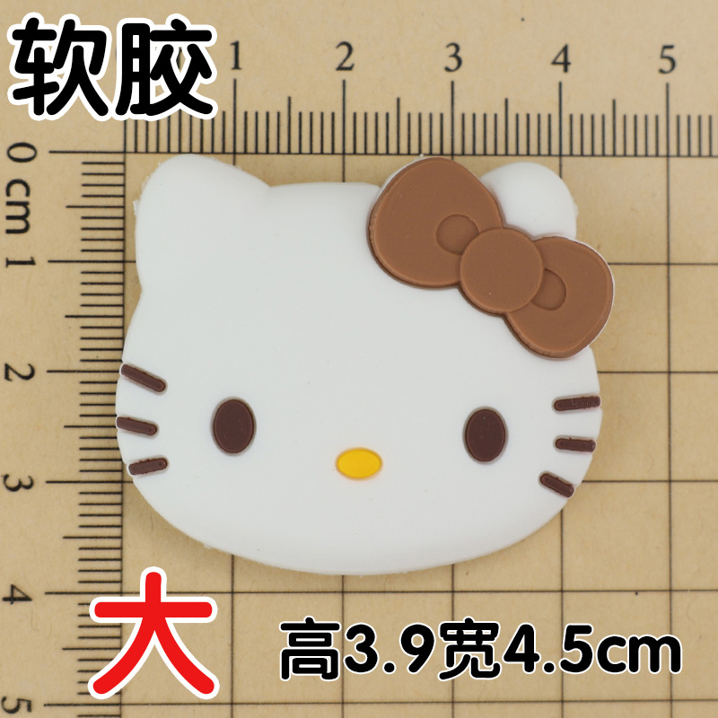 Soft glue: brown large bow tie cat 3.9x4.5cm