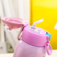 2023新款網紅可愛太空艙寶寶彈跳吸管水杯戶外便攜隨身真空保溫杯