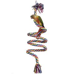Parrot Supplies Chewing Toys Parrot Cotton Rope Spiral Staircase Colored Cotton Rope Bird Climbing Cotton Rope Stand Climbing Staircase
