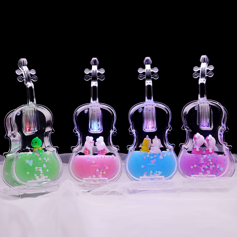 카툰 바이올린 오일 방울 (빛나는) [색상 랜덤]