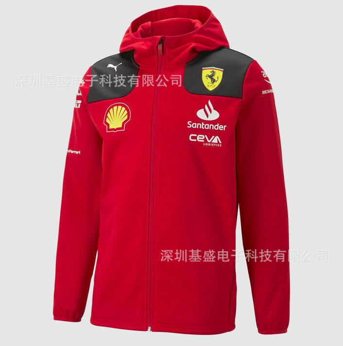 Ferrari Red Fleece Sweatshirt f1 Racing Suit Coat Off-road Motorcycle Jacket Leclerc Autumn and Winter New Team