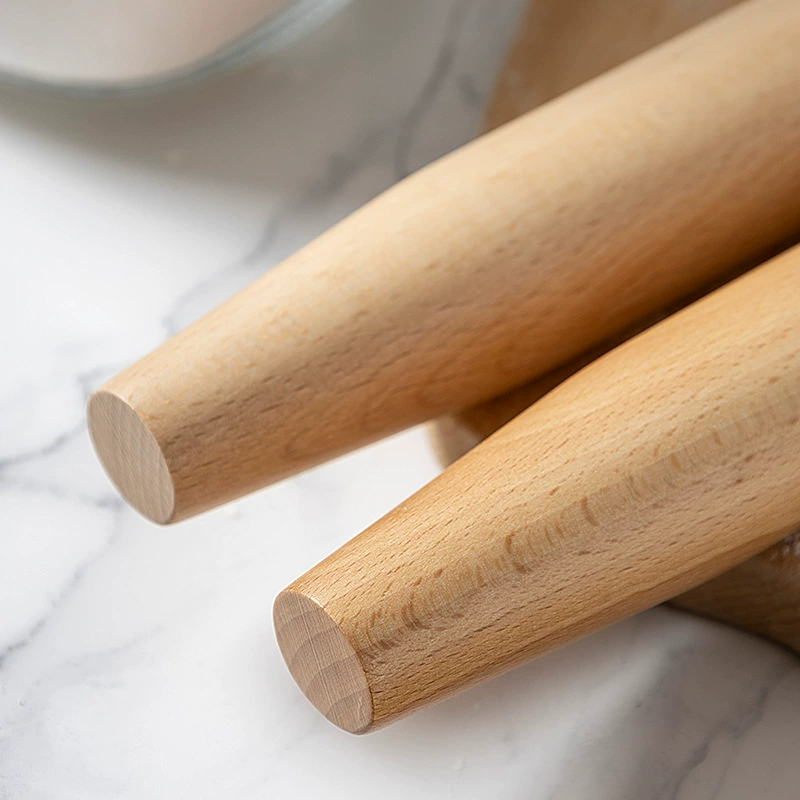 Solid wood rolling pin dumpling leather home uses double -headed strip rods noodle noodle noodle rod baking non -sticky wood