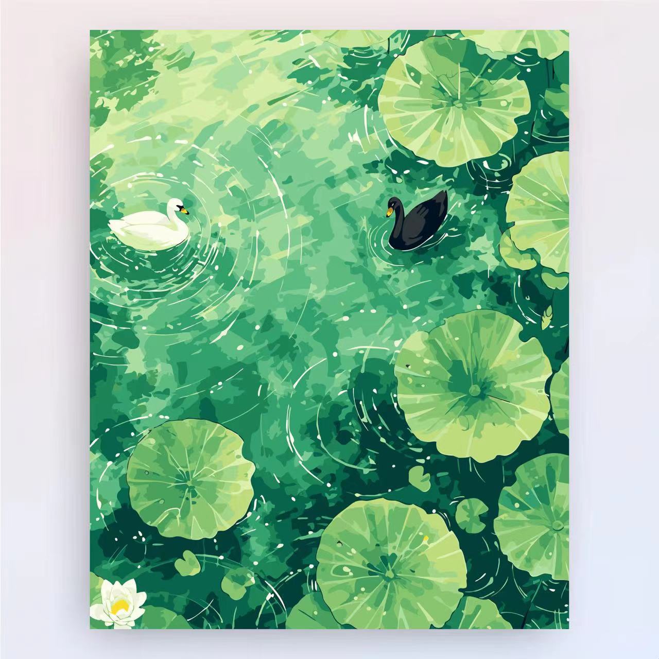 Manual DIY productos de pintura al óleo de estilo chino, plantas, flores, paisajes decorativos estéticos, pintura colgante, nicho fresco, pintura a mano