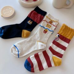 薯條襪子堆堆女 秋冬韓國東大門卡通可愛ins潮襪小眾設計感花邊襪