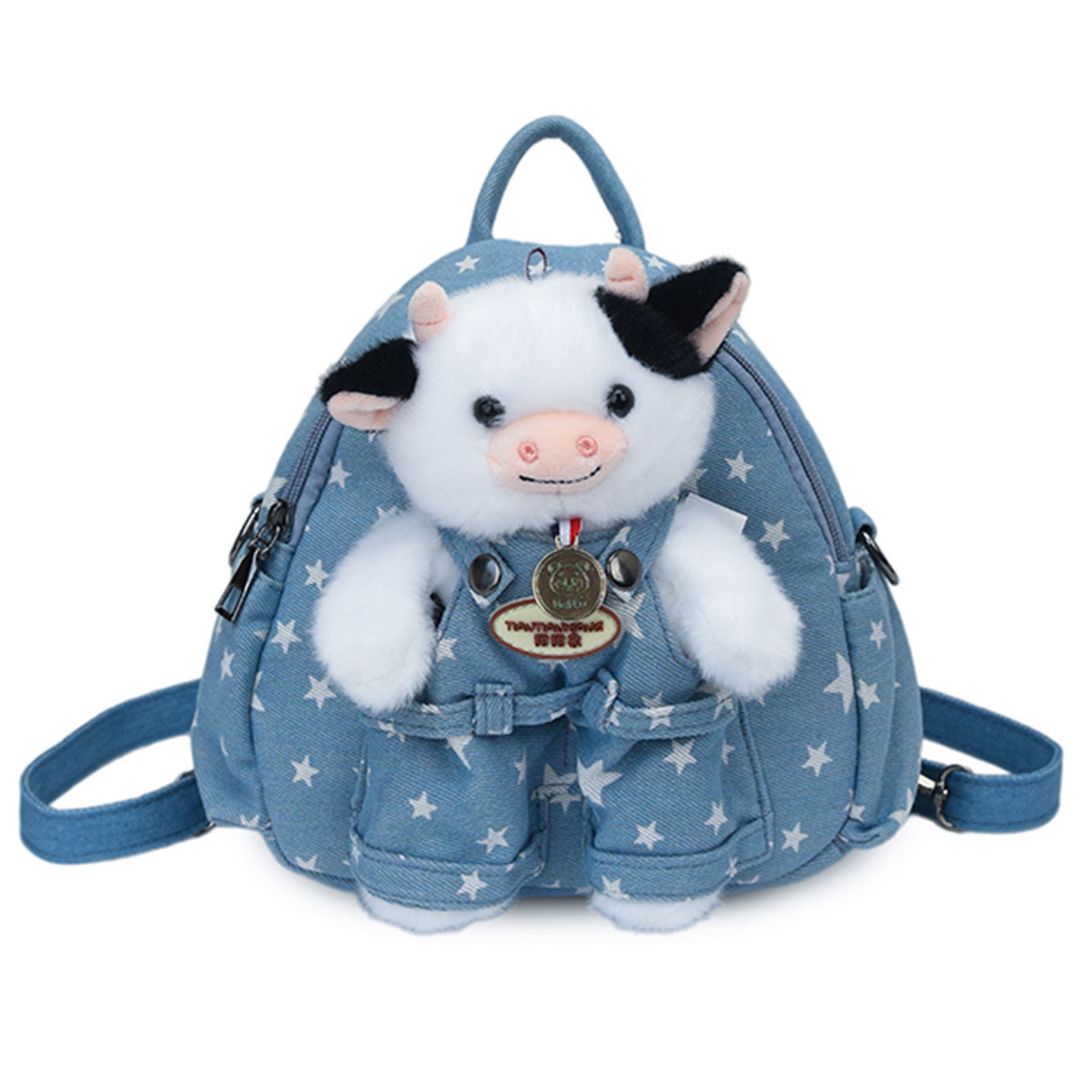 Nuevo denim casual peluche mujer lindo coreano lindo 2026 verano mochila muñeca mochila universal