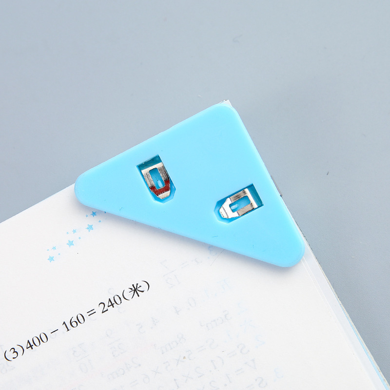 創意三角挟み学生用本縁角挟みカラーファイルクリップ中学生答案資料収納整理クリップ|undefined