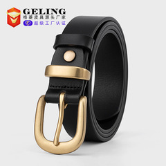 New top layer cowhide belt for women, simple copper pin buckle for women, decorative versatile wholesale genuine leather belt wholesale