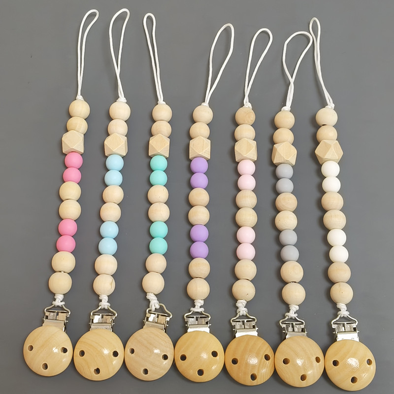 Baby Pacifier Anti-drop Chain Baby Toy Silicone Pacifier Clip Anti-drop Chain with Chewing Music New Style