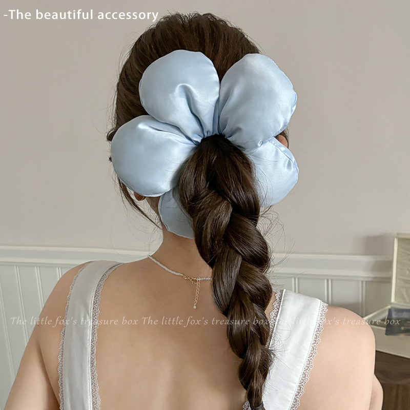 almohada de satén para dormir anillo de cabello de alto nivel coreano relleno de algodón cuerda de cabello bola de cabello