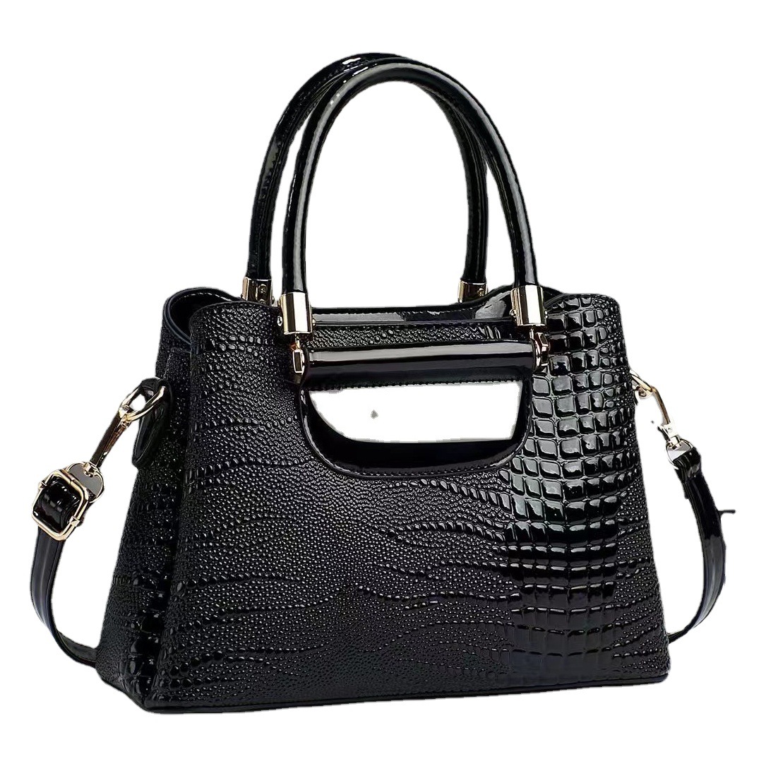 [Shichen Women's Bags] Shiny Leather Stone-Patterned Bucket Bag 2026 New Model Handbag Large Capacity Women's Shoulder Bag