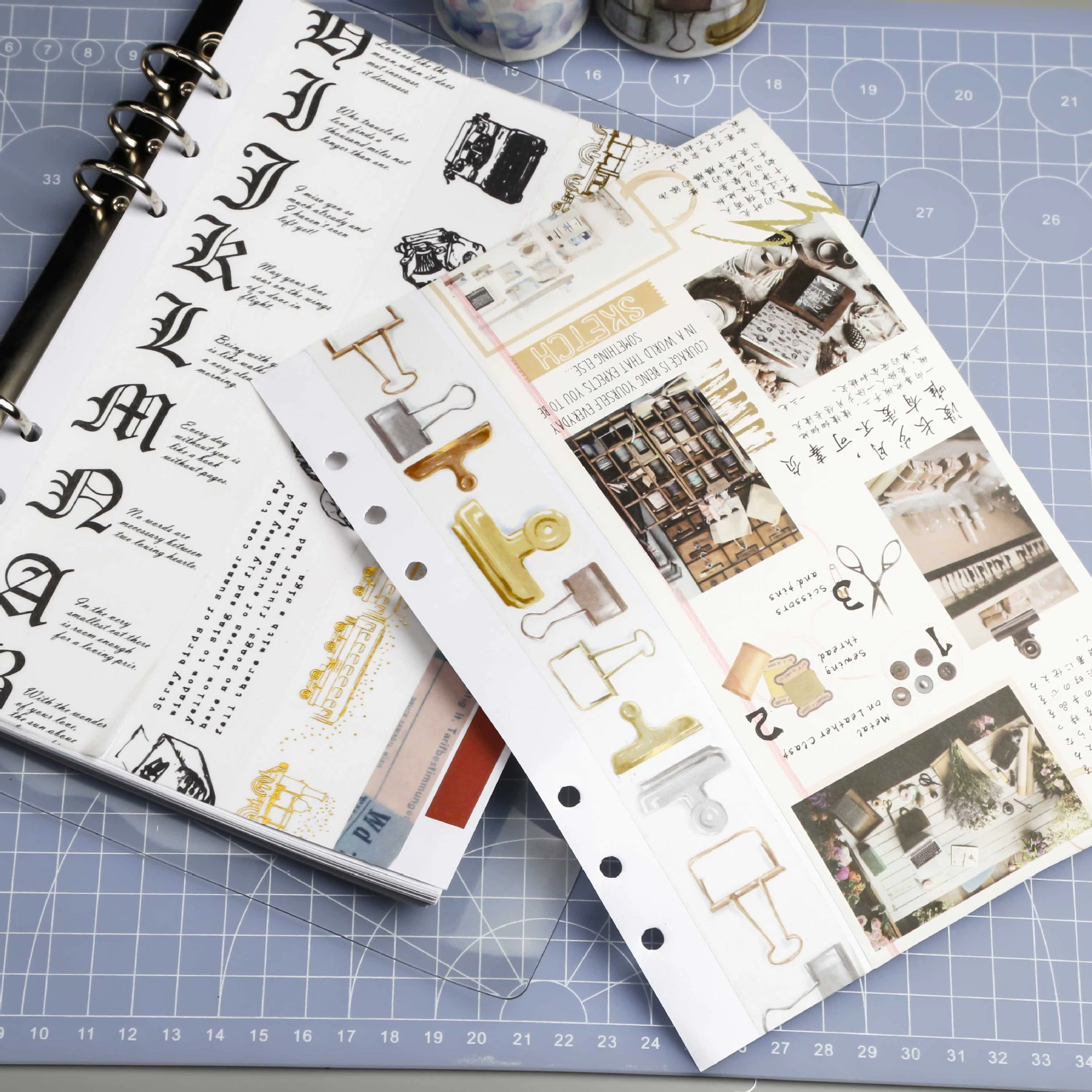 Двусторонняя бумага для снятия, бумага для наклеек на ленту, бумага для снятия, книга с иллюстрациями для хранения бумаги с шестью отверстиями, справочник «сделай сам»