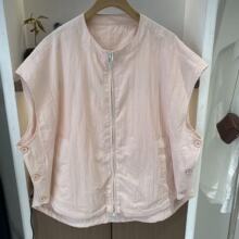 日系双拉链马甲外套女春季新款宽松休闲百搭抽绳下摆无袖马夹上衣