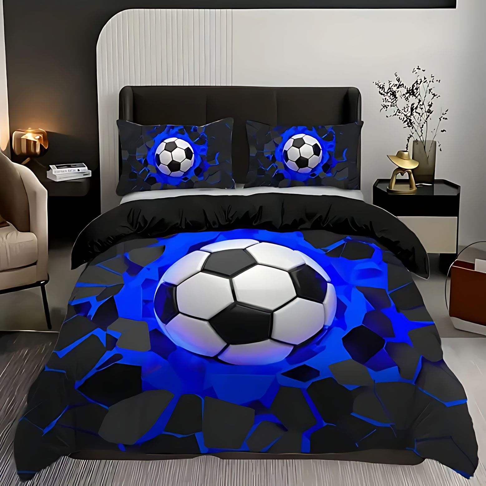 TEMU / JIT Fashion Sports League Football Pattern 3D Digital Printing Cover Kit suministro directo transfronterizo