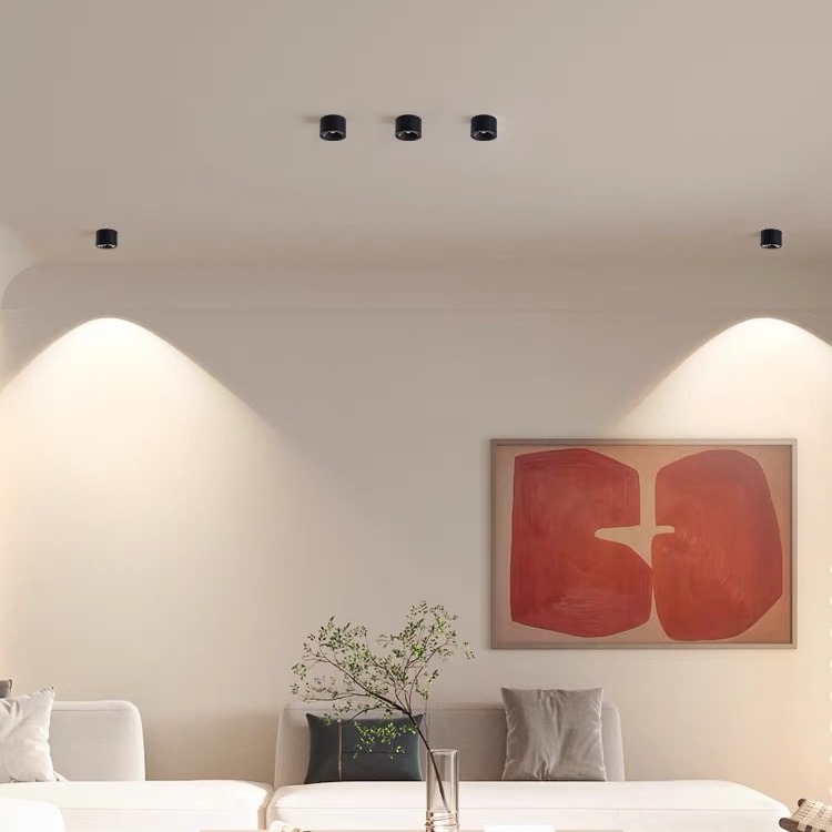 Foco de montaje abierto Ajustable ultrafino LED antideslumbrante hogar sala de estar dormitorio pasillo sin orificios foco de montaje abierto