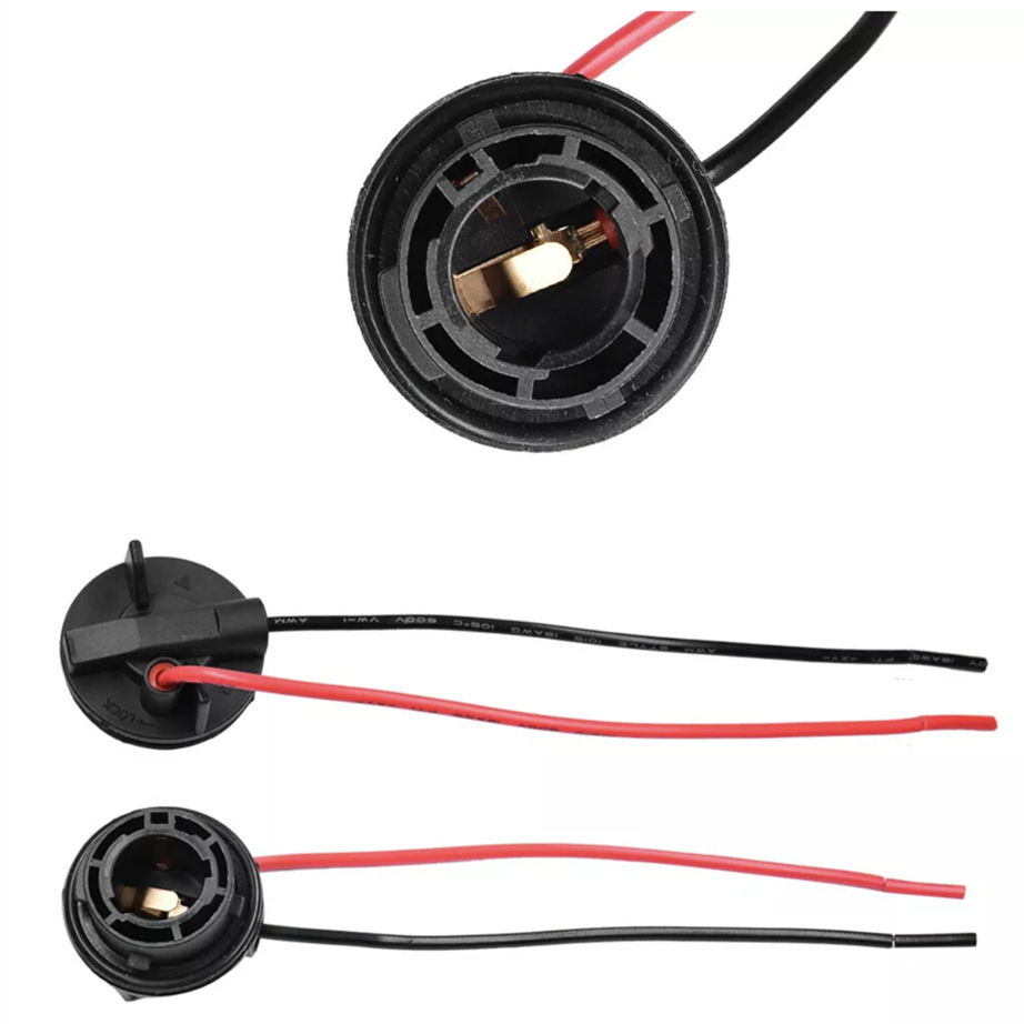 Lámpara de dirección LED enchufe accesorios del coche BAU15S/1156 solo pie plano pendiente 150 ° socket conector de alambre