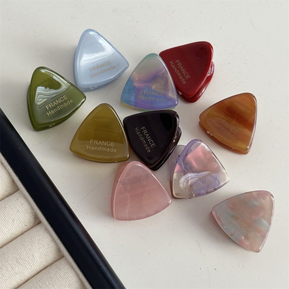 Stile coreano oro standard acetato piccolo triangolo carino tutto abbinato principessa testa mini clip forcina accessori per capelli quotidiani Nuovo_voghion.com