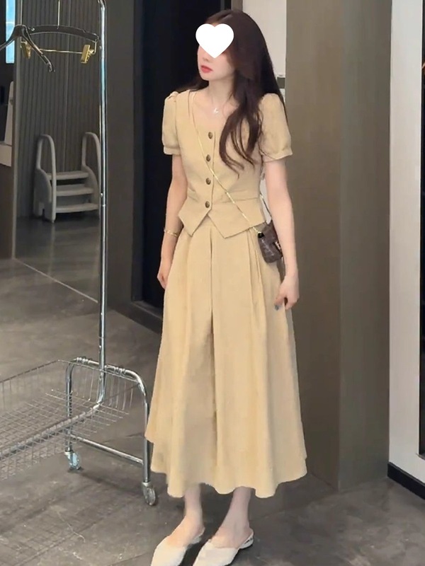高级感千金气质小香风套装裙两件套女夏季时尚洋气半身裙短款上衣|undefined