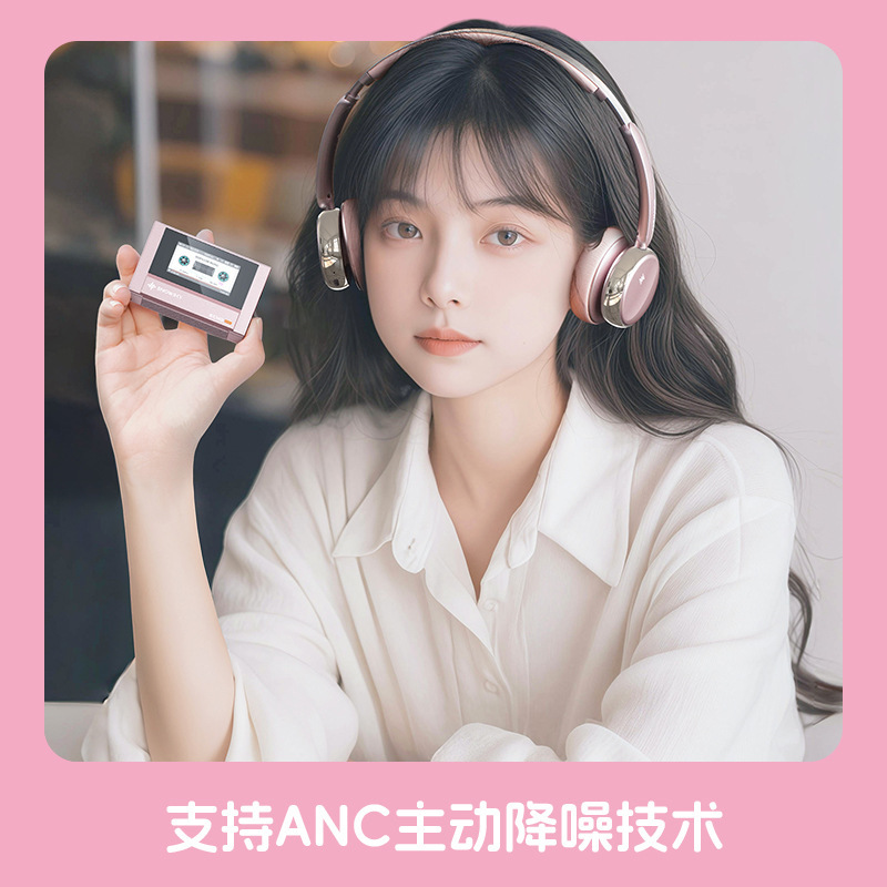 Flyao Xue Man Tian Anytime レトロファッションヘッドセットノイズリダクションワイヤレス Bluetooth 5.4 ラージイヤー|undefined