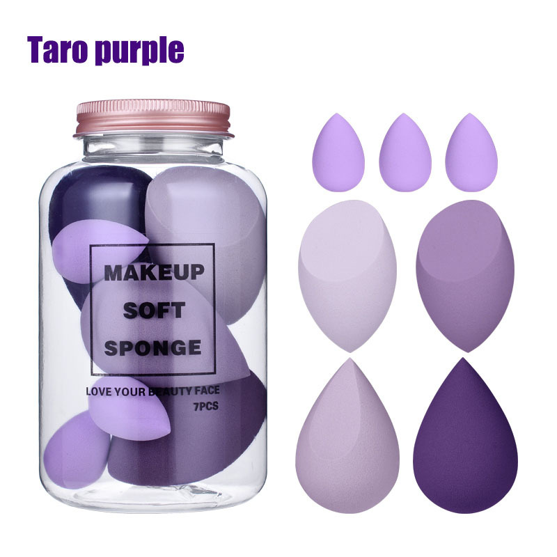 Foreign trade cosmetic powder puff 7 canned beauty makeup egg set drifting bottle makeup sea sputum water change big mini