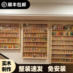 泡泡玛特展示架木质多层盲盒收纳架挂墙式手办展示柜小汽车展示架