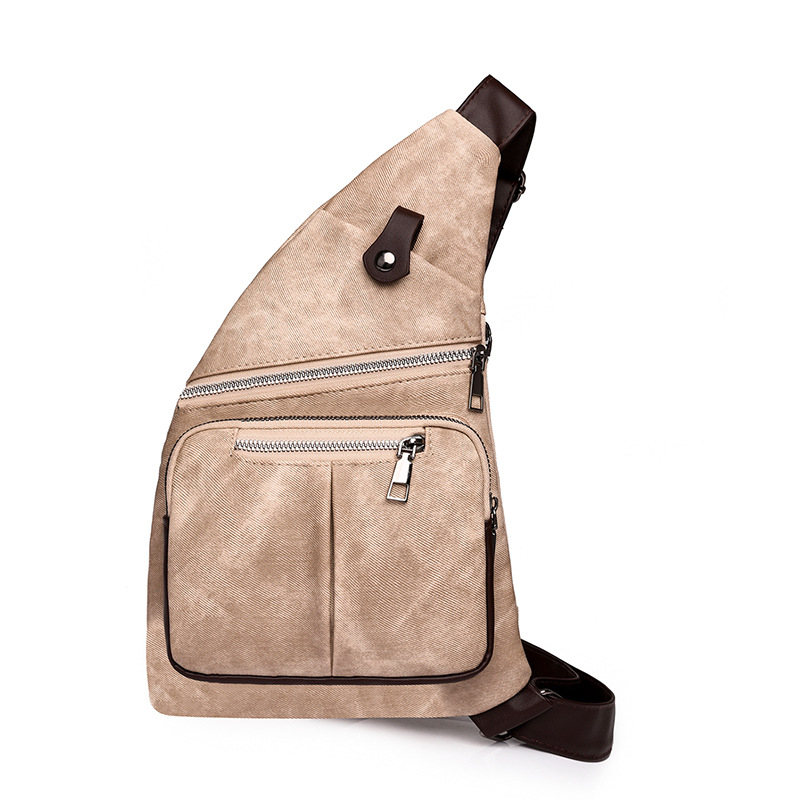 Comercio exterior al por mayor nuevos hombres de cuero suave bolsa de hombro Moda pecho bolsa de viaje al aire libre ligero hombro bolsa de mensajero