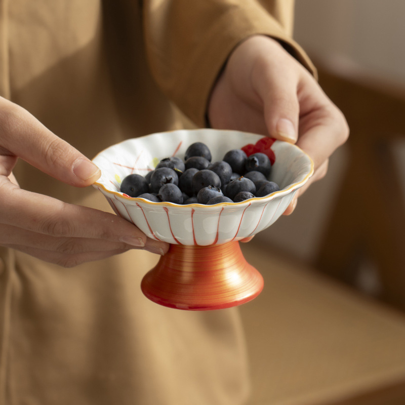 背の高いセラミック製フルーツプレート、中華風茶菓子プレート、デザートプレート、婚約披露宴ペストリープレート、フルーツプレート、スナックプレート、トレイ|undefined