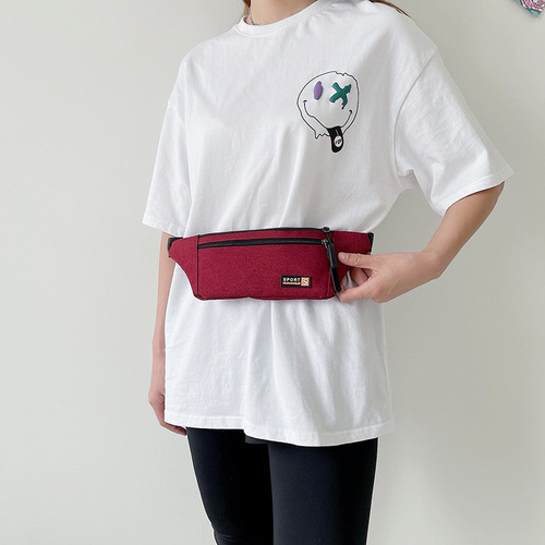 Wholesale running sports waist bag for men and women casual outdoor shoulder crossbody chest bag mobile coin purse printed logo