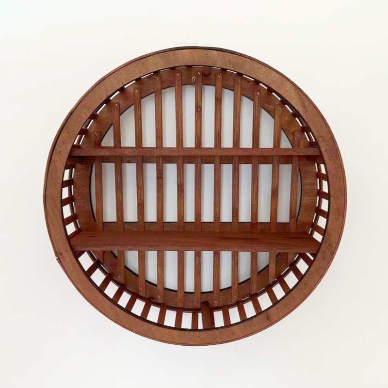 Estantes de pared de madera estantes de almacenamiento estantes de pared de fondo estantes de exhibición estantes de decoración para el hogar colgantes de pared estantes de adornos al por mayor