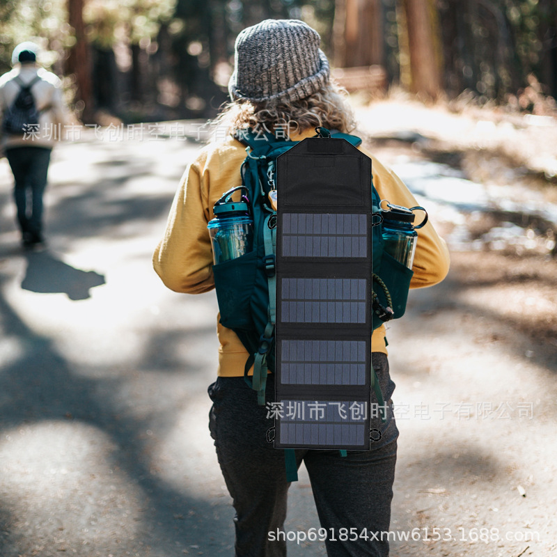 Handheld foldable battery solar-powered charging