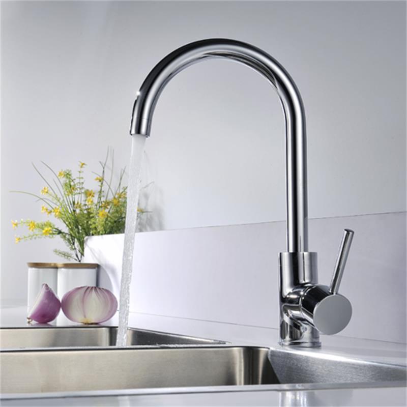 Kaiping Youjia Bathroom Brass Gun Grey Vegetable Basin Bend Pipe Faucet Rotatable Kitchen Household Single Hole Hot and Cold 4629