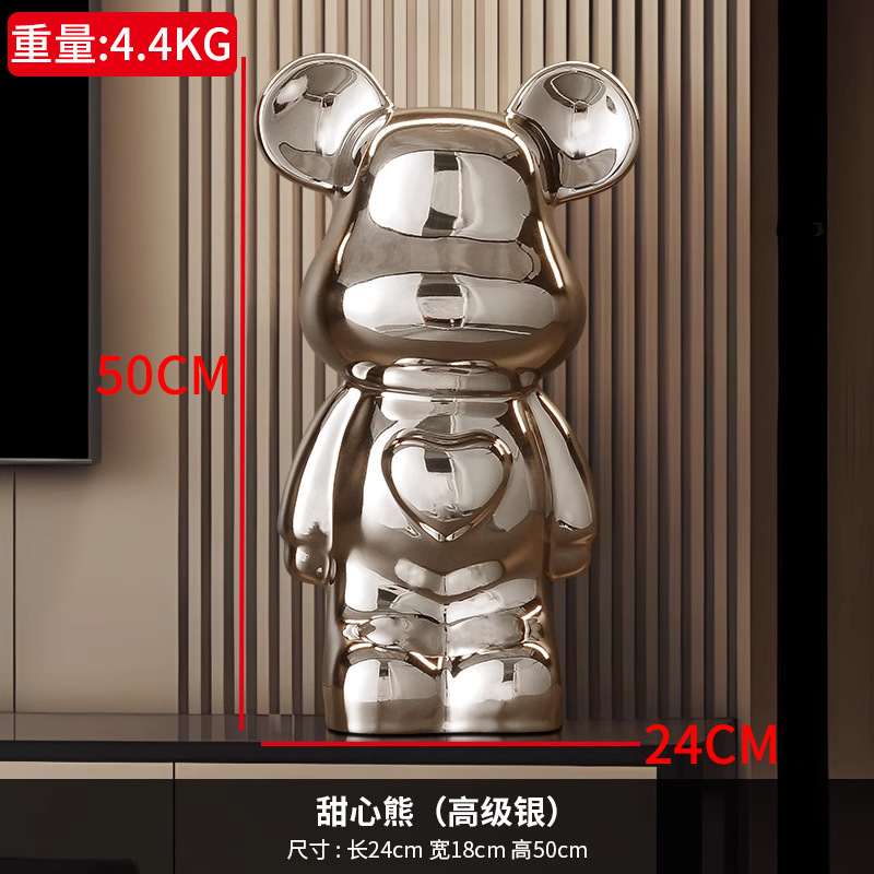 卸売セラミック暴力的なクマの装飾品、貯金箱、リビングルームの軽奢で高級な新築祝いの装飾、ワインキャビネットの装飾品|undefined
