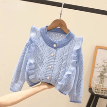童装2025春秋季新款女童镂空针织毛衣儿童韩版洋气春秋款外套开衫