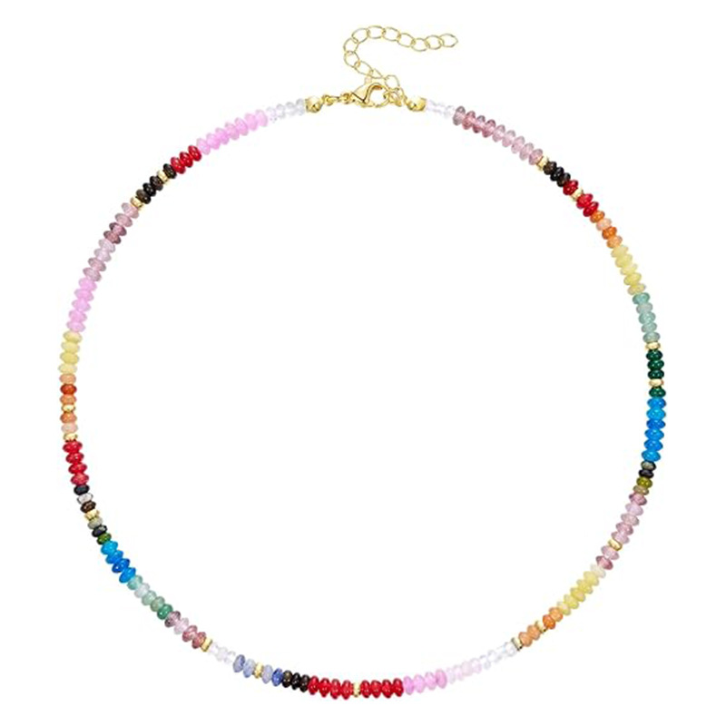 15g Weight Lobster Trigger Clasp Closure Clasp Closure Type Necklace Classification Beaded Chain Chain Type 1 Piece Quantity Daily, Street Occasion natural stone Material Geometric Pattern Women's Gender Simple Style Style Simple Style Geometric Natural Stone Beaded Chain Necklace 2
