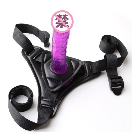 Sexy women's wearable silicone anal plug dildo leather pants simulated penis adult toys les supplies manufacturer