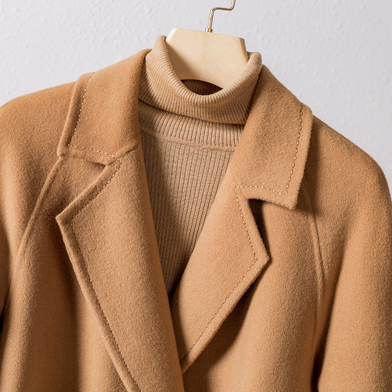 大衣女双面羊绒中长款新款双面呢过膝宽松冬季羊毛呢子外套