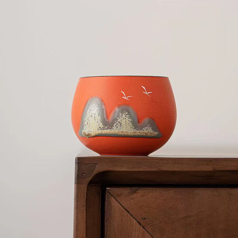 붉은 만리산강나한컵