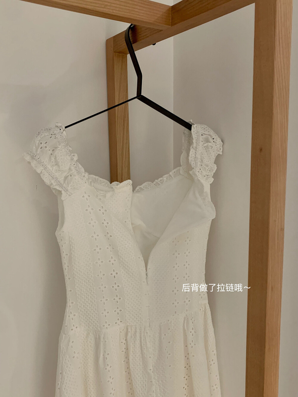 WGWE纯欲一字肩法式短袖连衣裙夏季修身收腰短裙设计感A字裙W6444|undefined