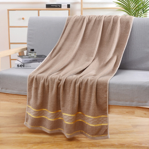 32-piece 100% cotton gold thread double grid bath towels for adults, household use, bathing towels with embroidery of company logo, wholesale