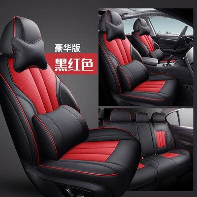 Modelə uyğun (Original) oturacaq örtükləri – Cushions, Original Car Texture Custom-Made - black-red-deluxe-edition-five-seats-nappa-leather-full-surround-of-front-and-rear-rows