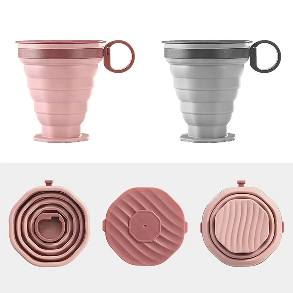 Nueva taza de silicona plegable portátil octogonal plegable taza de agua plegable retráctil taza portátil al aire libre