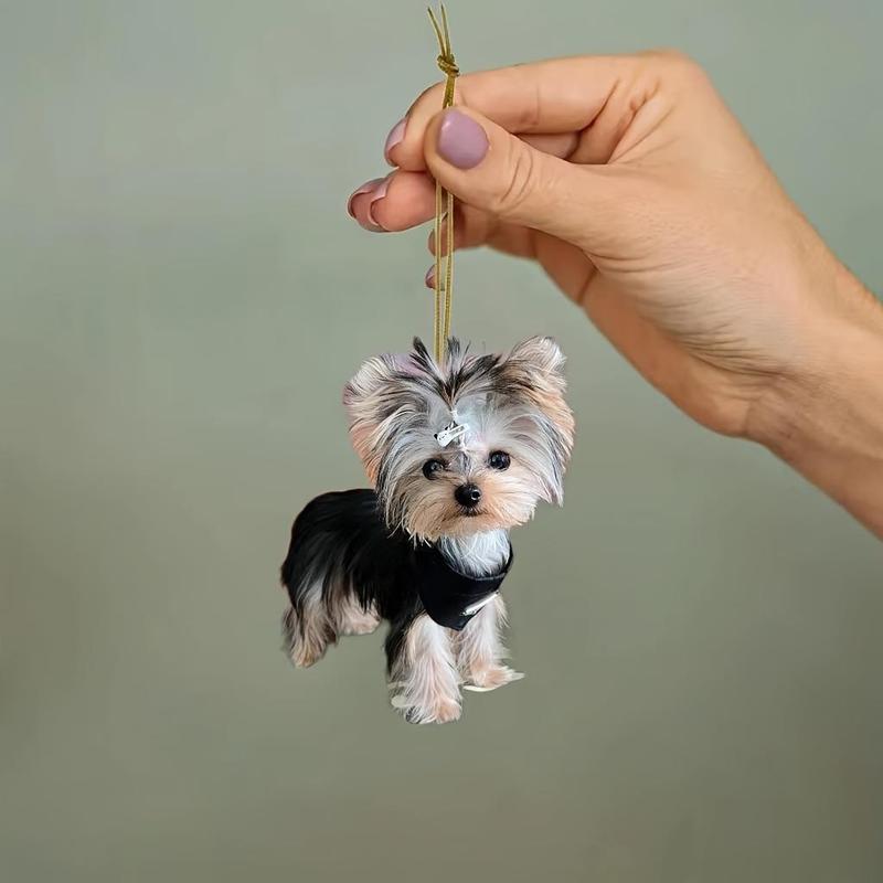 クロスボーダー新しいかわいい子犬車のバックミラーペンダントフラットファッションインターネット有名人アクリルクリスマスペンダント|undefined