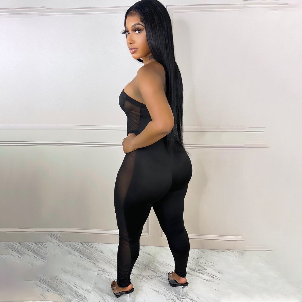 Sexy Bodycon Mesh Jumpsuit Für Damen Langarm Freizeitmode_voghion.com